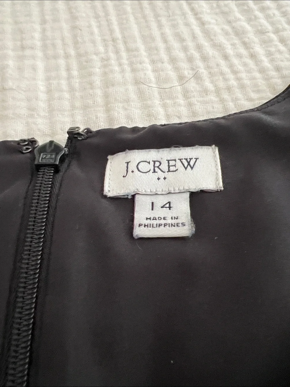 J. Crew Black Polka Dot Mini Dress with Tie Waist
